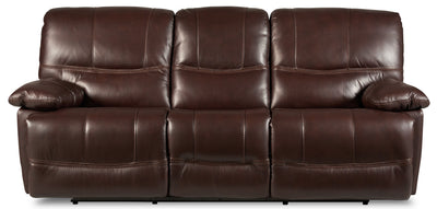 Franco 89" Genuine Leather Zero Gravity Power Reclining Sofa with USB Ports - Brown | Sofa à inclinaison électrique Franco de 89 po en cuir véritable avec position zéro gravité et ports USB - brun