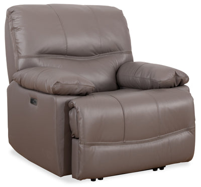 Franco 42.5" Genuine Leather Zero Gravity Power Reclining Chair with USB Port - Grey | Fauteuil à inclinaison électrique Franco de 42,5 po en cuir véritable avec position zéro gravité et port USB - gris