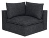 Fusion Modular 41.73\" Charcoal Grey Chenille Fabric Corner Chair with Removable Back Feather Down Cushions