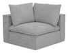 Fusion Modular 41.73\" Silver Grey Chenille Fabric Corner Chair with Removable Back Feather Down Cushion