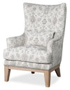 Haden 30\" Chenille Fabric Accent Chair with Wood Base and Nailhead Trim - Limbu Mint Multicolour