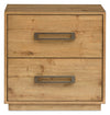 Scott Living Henri Bedside 2-Drawer Nightstand with USB Ports, 26\"W x 26\"H, Wood - Brown
