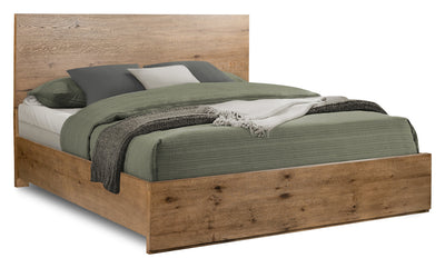 Scott Living Henri Panel Bed with Headboard & Frame, Wood, Brown - Queen Size | Lit à panneaux Henri de Scott Living en bois avec tête de lit et cadre de lit, brun - format grand lit