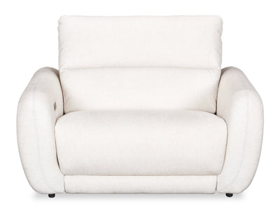 Cindy Crawford Home Kailyn 54" Fabric Power Reclining Chair with Power Headrest - Beige | Fauteuil à inclinaison électrique Kailyn de Cindy Crawford Home de 54 po en tissu avec appuie-tête électrique - beige