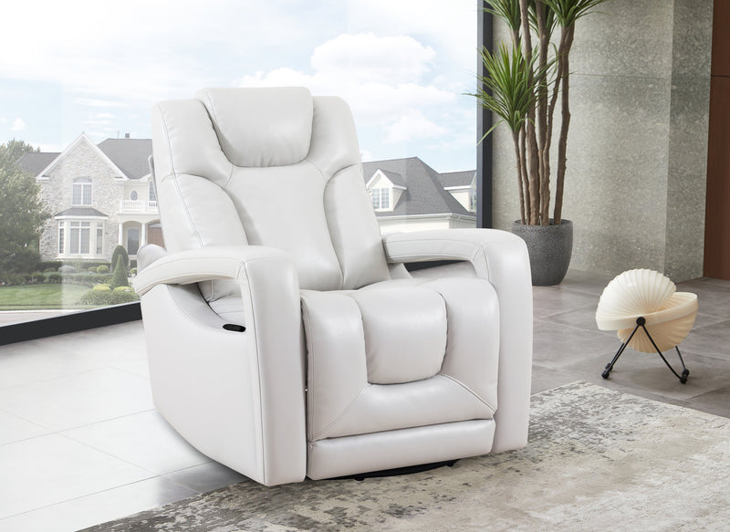 Kenzo 35\" Leather-Look Fabric Swivel Glider Reclining Chair - Fog Grey