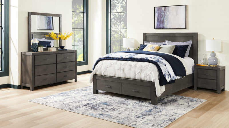 Koda Bedside 2-Drawer Nightstand, 23.7\"W x 23.7\"H, Acacia Wood - Grey