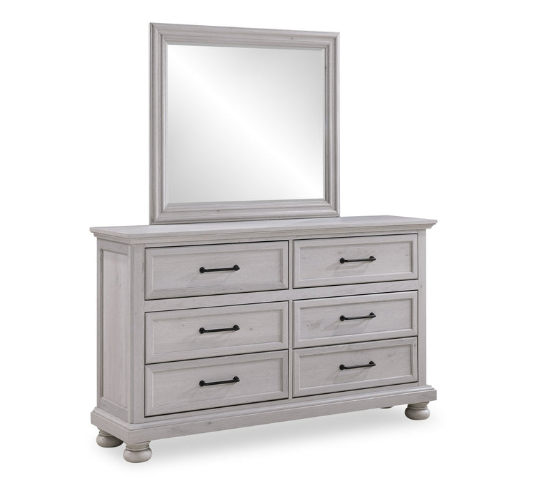 Kylie 5pc Bedroom Set with Storage Bed, Dresser & Mirror, Sand - King Size