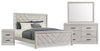 Lark 6pc Bedroom Set with Panel Bed, Dresser, Mirror & Nightstand, Rustic White - King Size