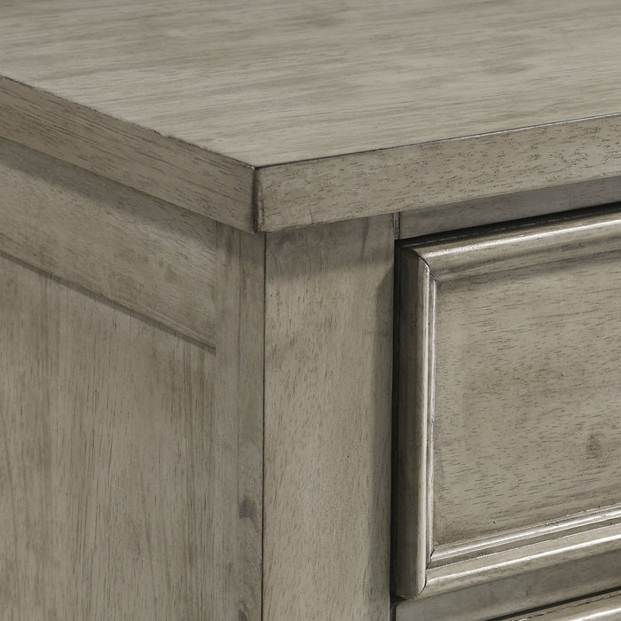 Levi 6pc Bedroom Set with Storage Bed, Dresser, Mirror & Nightstand, Wooden, Drift Grey - Queen Size