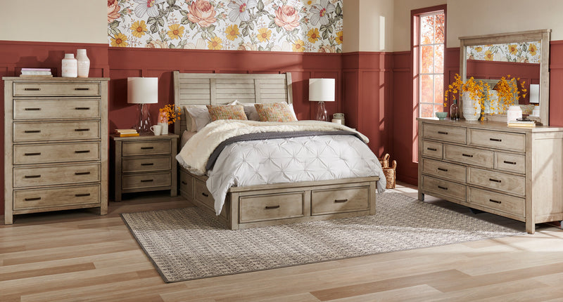 Levi Bedroom 7-Drawer Dresser, 67\"W x 38\"H, Wood - Drift Grey