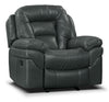 Leo 41\" Leather-Look Fabric Rocker Reclining Chair - Grey