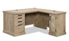 Mason Peak 59.06\" Commercial Grade L-Shaped Office Desk with 3-Drawers & Cabinet - Prime Oak