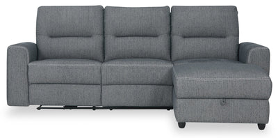Meadow 2-Piece Right-Facing Chenille Fabric Power Reclining Sectional with Storage Chaise - Charcoal Grey | Sofa sectionnel de droite à inclinaison électrique Meadow 2 pièces en tissu de chenille avec fauteuil long de rangement - gris anthracite