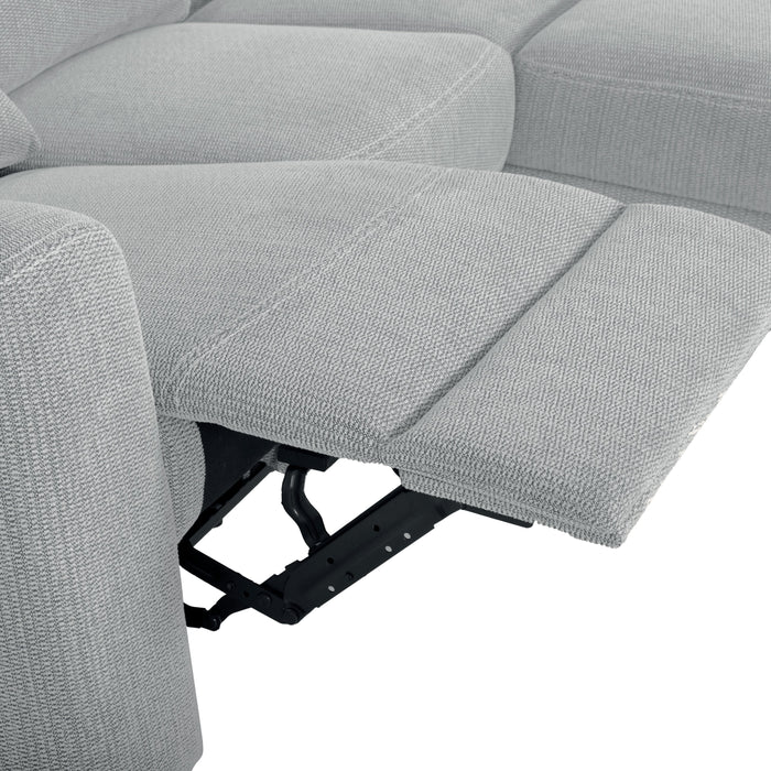 Meadow 2-Piece Right-Facing Chenille Fabric Power Reclining Sectional with Storage Chaise - River Grey