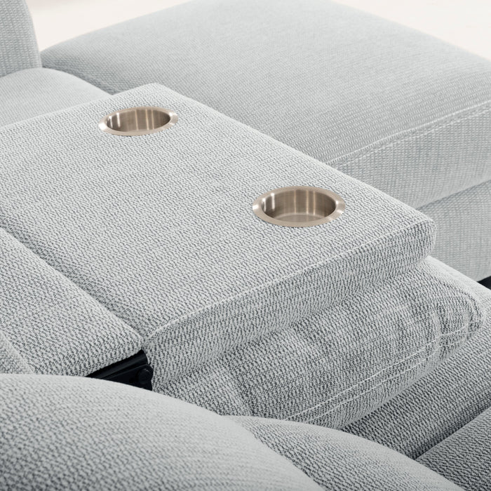 Meadow 2-Piece Right-Facing Chenille Fabric Power Reclining Sectional with Storage Chaise - River Grey