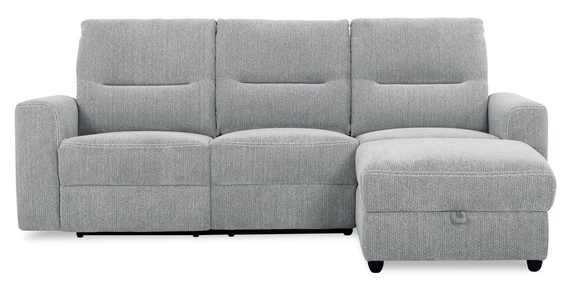 Meadow 2-Piece Right-Facing Chenille Fabric Power Reclining Sectional with Storage Chaise - River Grey