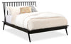 Milan Platform Bed with Headboard & Frame,  Mid-Century Modern, Black - Queen Size