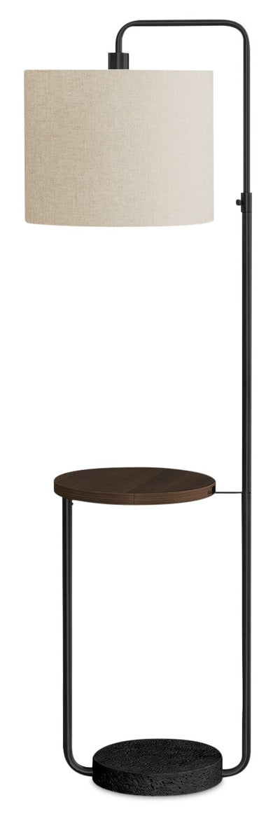 67" Black Metal Floor Lamp with USB Port|Lampe à pied de 67 po en métal noir avec port USB