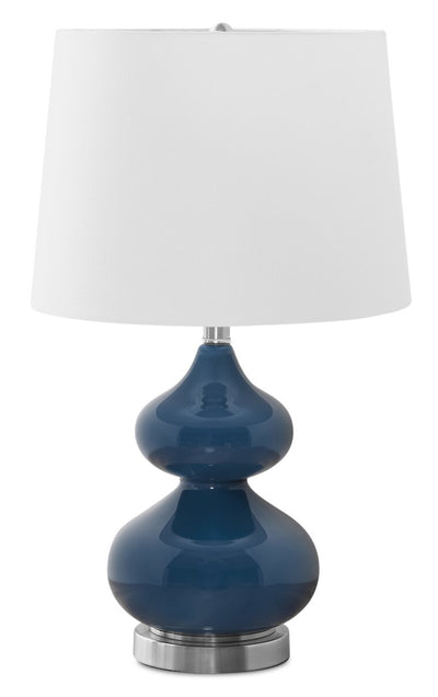 24" Blue Glass Table Lamp|Lampe de table de 24 po en verre bleu