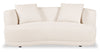 Moon 78\" Fabric Curved Loveseat with Accent Pillows - Wooly Almond White