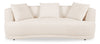 Moon 91\" Fabric Curved Sofa with Accent Pillows - Wooly Almond White