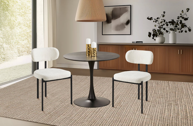 Rio Dining Table with Pedestal Base, Metal, 36\"W Round - Black/Brown