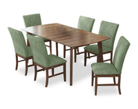 Rain 7-Piece Rectangle Dining Set - Green