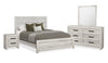 Aspen 6pc Bedroom Set with Bed, Dresser, Mirror & Nightstand, Grey - Queen Size