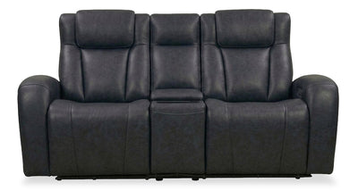 Shaquille O’Neal Home Titan 81" Genuine Leather Power Reclining Loveseat with Shaq-o-pedic Comfort – Black | Causeuse à inclinaison électrique Titan de Shaquille O’Neal Home de 81 po en cuir véritable avec confort Shaq-o-pedic - noir