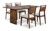 Vale 5pc Dining Set with Table & 4 Chairs, Wood, 72\"W - Brown & Beige