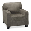 Made in Canada Lennox 35\" Chenille Fabric Chair with Reversible Cushions and Track Arms - Grey