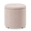 Saskatchewan 14.75\" Round Fabric Storage Ottoman - Pink