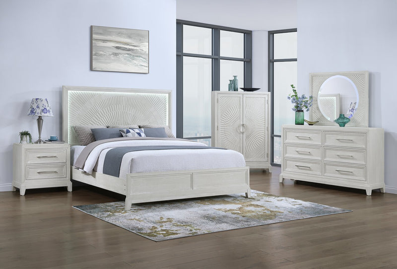Vida Panel Bed with Headboard & Frame, Sand - King Size