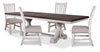 Willow 5pc Dining Set with Table & 4 Chairs, 84-106\"W Extension - Rustic White & Brown
