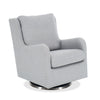 Ellie 29\" Linen-Look Fabric Swivel Glider Accent Chair with Wingback and Recessed Arms - Grey