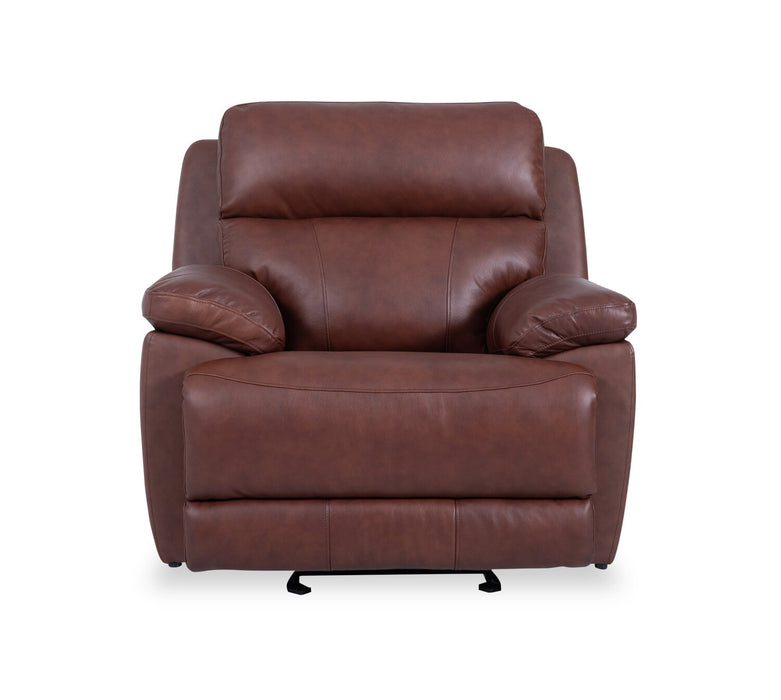 Sorrento 42\" Genuine Leather Power Reclining Chair with USB Port - Madrid Brick Brown