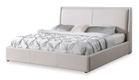 Nico Leather-Look Storage Queen Bed – Taupe