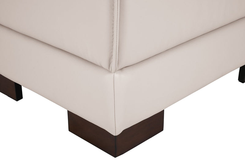 Citadel 2-Piece Right-Facing Top-Grain Genuine Leather Sectional with Wood Legs - Frost White