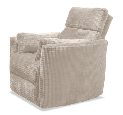 Remi 38" Fabric Swivel Glider Power Reclining Chair with USB ports – Taupe | Fauteuil pivotant coulissant à inclinaison électrique Remi de 38 po en tissu avec ports USB - taupe