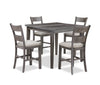 Krew 5pc Counter-Height Dining Set with Table & 4 Chairs, 42\"W - Grey