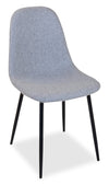 Jax Dining Chair with Polyester Fabric, Metal - Grey