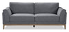 Valley 83.5\" Fabric Sofa with Rubberwood Base and Legs - Pewter