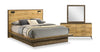 Silas 5pc Bedroom Set with Platform Bed, Dresser & Mirror, LED, Rustic Brown - Full Size