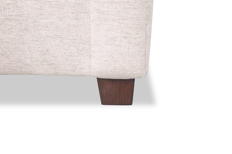 Mallie 60\" Chenille Fabric Loveseat with Rolled Arms and Wood Legs - Shell White