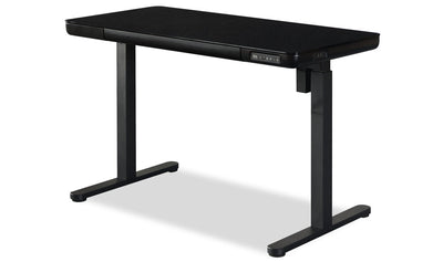 Metro 47.24” Height-Adjustable Office Desk with Storage and USB Ports - Black | Bureau Metro de 47,24 po à hauteur réglable avec rangement et ports USB - noir