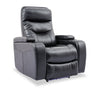 Glow 33\" Fabric Power Reclining Chair with Storage Armrests - Black