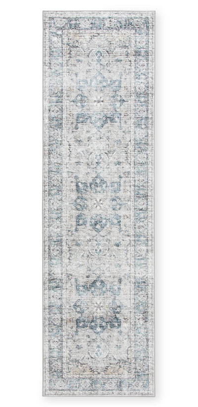 Melis Grey Washable Runner Area Rug - 2’ x 7’ | Carpette longue Melis grise lavable - 2 pi x 7 pi