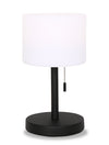 Solana 11” Modern Metal Acrylic Portable Indoor/Outdoor Table Lamp with USB Port - Black