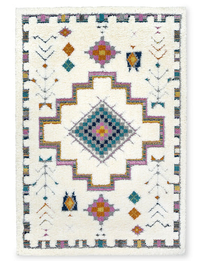 Ellis Multi-Colour Geometric Shag Area Rug - 6'7" x 9'6" | Carpette à poil long Ellis multicolore à motif géométrique - 6 pi 7 po x 9 pi 6 po