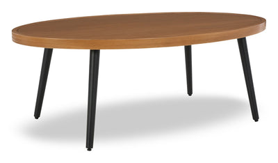 Tofino Outdoor Patio Oval Coffee Table - 22"W, Aluminum, UV & Weather Resistant - Brown/Black | Table à café ovale Tofino pour la terrasse à l’extérieur - 22 po (L), aluminium, résistant aux rayons UV et aux intempéries - brune et noire